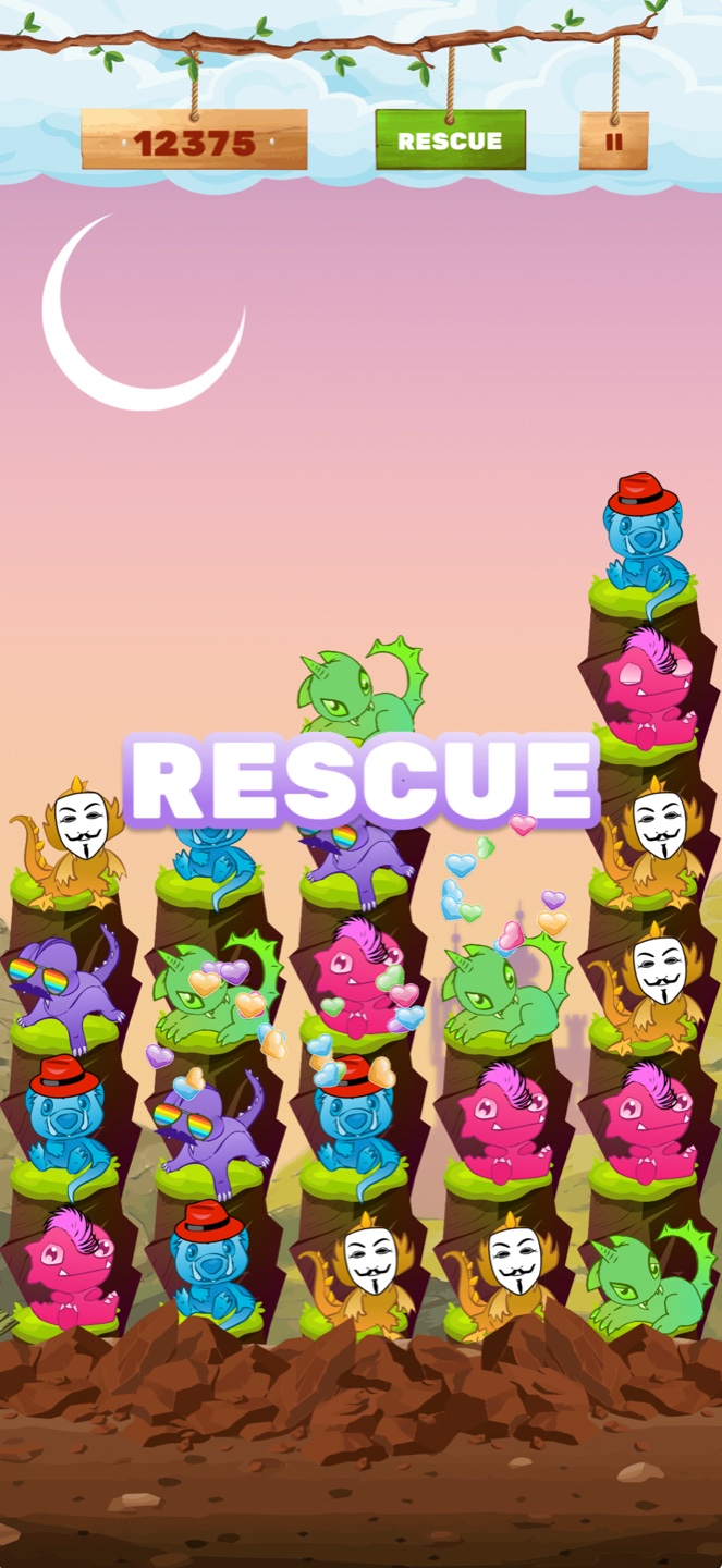 Rescue ready animation over the Baby Dragon Bears game board