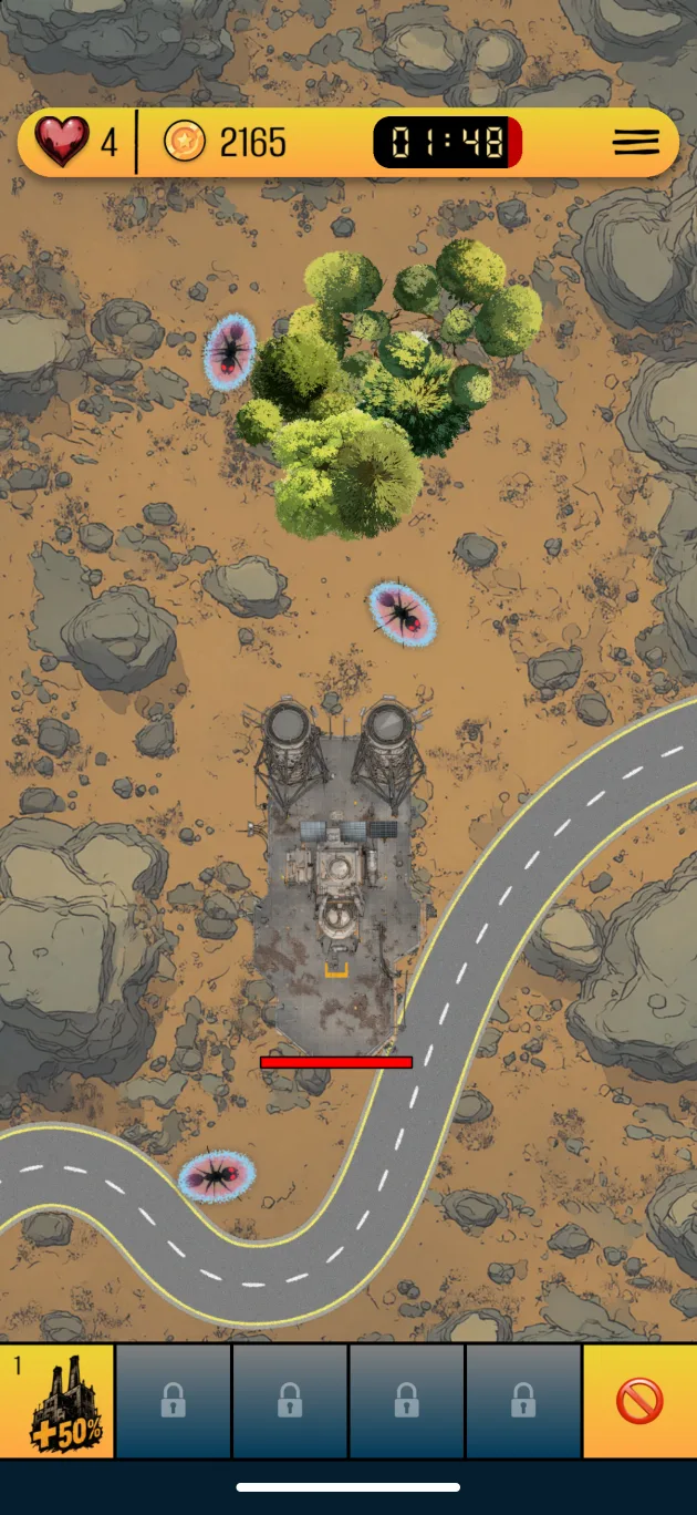 Alien ants attacking across a desert battlefield
