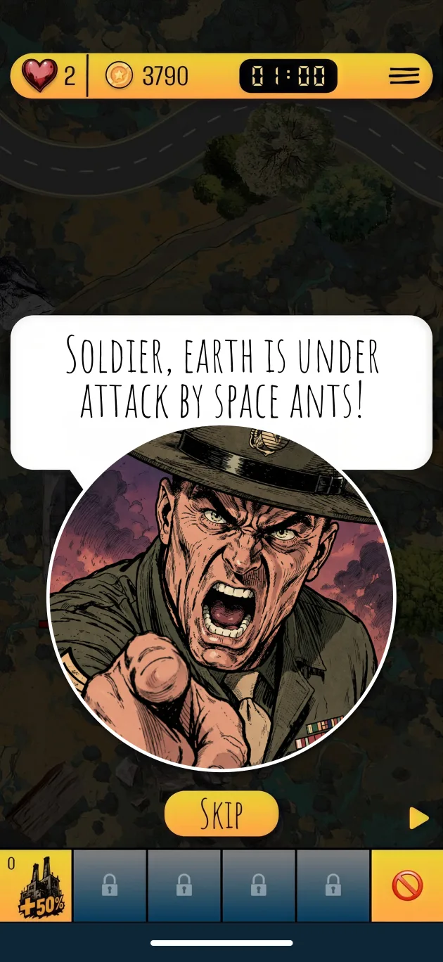 Comic-book story briefing in the game